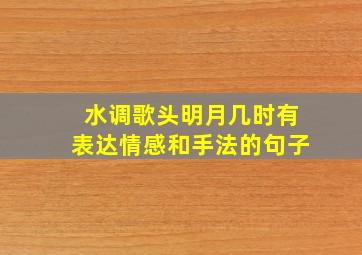 水调歌头明月几时有表达情感和手法的句子