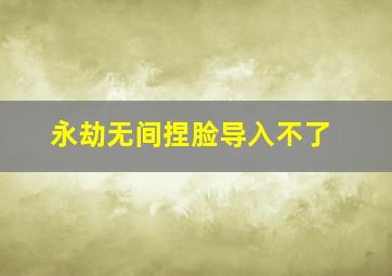 永劫无间捏脸导入不了