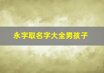 永字取名字大全男孩子