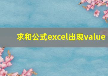 求和公式excel出现value