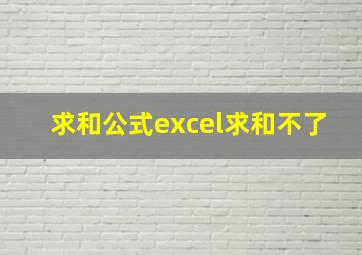 求和公式excel求和不了