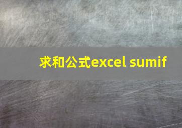 求和公式excel sumif