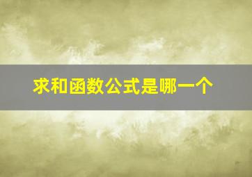 求和函数公式是哪一个