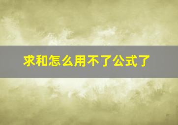 求和怎么用不了公式了