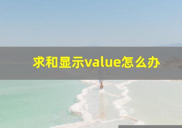 求和显示value怎么办