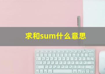 求和sum什么意思