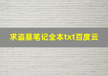 求盗墓笔记全本txt百度云