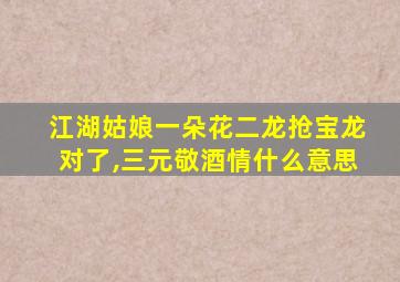 江湖姑娘一朵花二龙抢宝龙对了,三元敬酒情什么意思