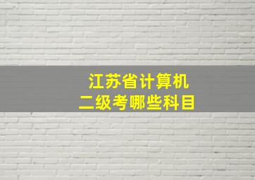 江苏省计算机二级考哪些科目