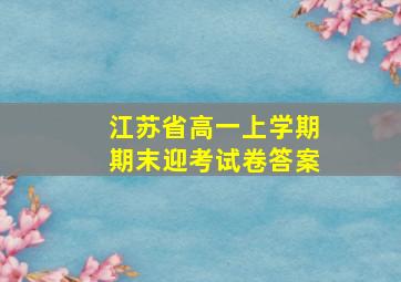 江苏省高一上学期期末迎考试卷答案