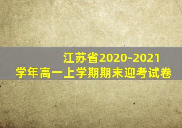 江苏省2020-2021学年高一上学期期末迎考试卷