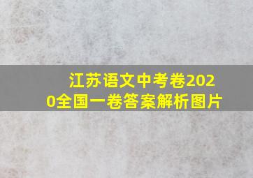 江苏语文中考卷2020全国一卷答案解析图片