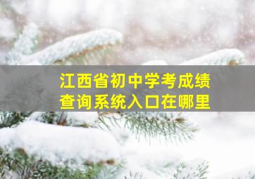 江西省初中学考成绩查询系统入口在哪里