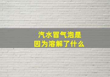 汽水冒气泡是因为溶解了什么