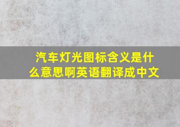 汽车灯光图标含义是什么意思啊英语翻译成中文