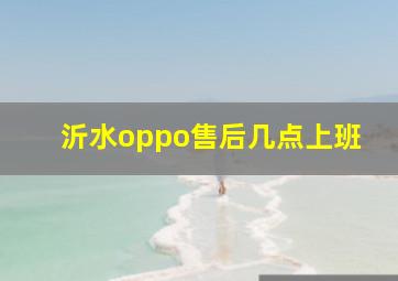 沂水oppo售后几点上班