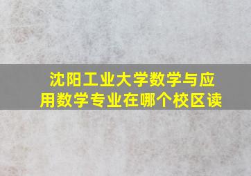 沈阳工业大学数学与应用数学专业在哪个校区读