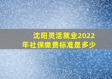 沈阳灵活就业2022年社保缴费标准是多少