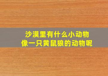 沙漠里有什么小动物像一只黄鼠狼的动物呢