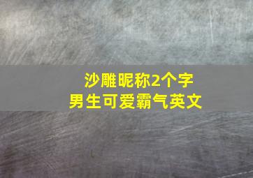 沙雕昵称2个字男生可爱霸气英文