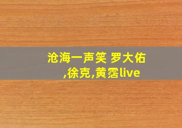 沧海一声笑 罗大佑,徐克,黄霑live