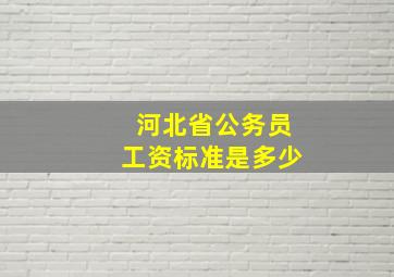 河北省公务员工资标准是多少