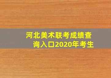 河北美术联考成绩查询入口2020年考生