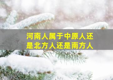 河南人属于中原人还是北方人还是南方人