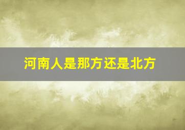 河南人是那方还是北方