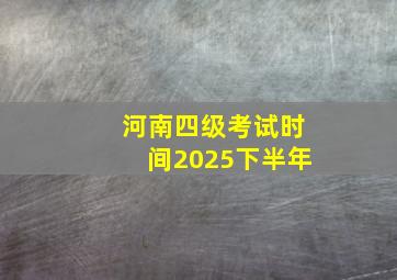 河南四级考试时间2025下半年