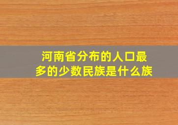 河南省分布的人口最多的少数民族是什么族