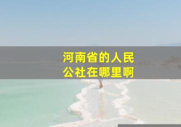 河南省的人民公社在哪里啊