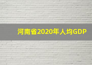 河南省2020年人均GDP