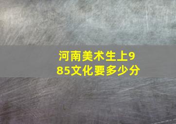 河南美术生上985文化要多少分