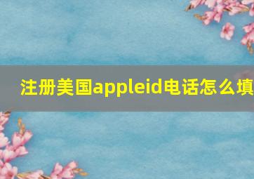 注册美国appleid电话怎么填