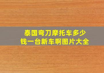 泰国弯刀摩托车多少钱一台新车啊图片大全