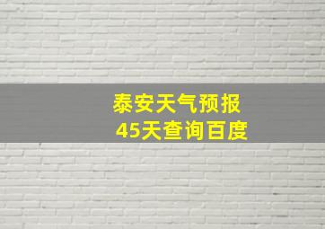 泰安天气预报45天查询百度