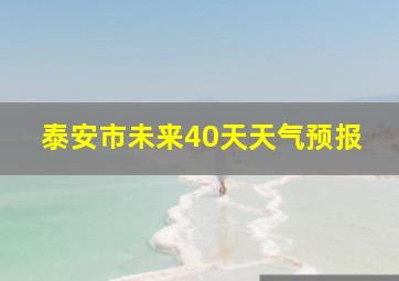 泰安市未来40天天气预报