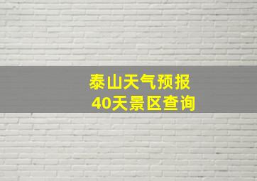 泰山天气预报40天景区查询