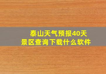 泰山天气预报40天景区查询下载什么软件