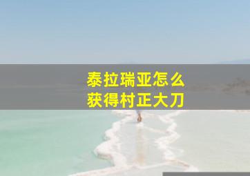 泰拉瑞亚怎么获得村正大刀