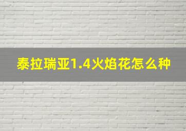 泰拉瑞亚1.4火焰花怎么种