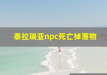 泰拉瑞亚npc死亡掉落物