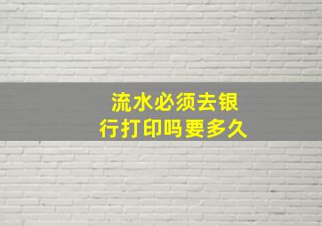 流水必须去银行打印吗要多久