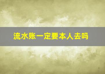 流水账一定要本人去吗