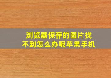 浏览器保存的图片找不到怎么办呢苹果手机