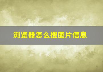 浏览器怎么搜图片信息