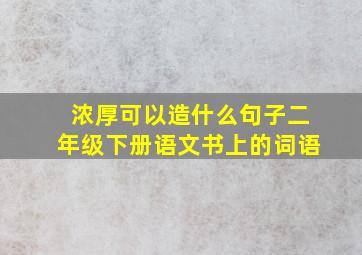 浓厚可以造什么句子二年级下册语文书上的词语