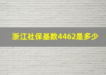 浙江社保基数4462是多少