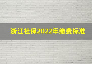 浙江社保2022年缴费标准